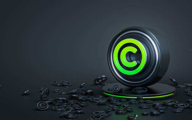 istock copyright sign 3d rendering abstract dark realistic iconic background for 1420958811