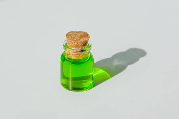 Laboratory equipment glass flask medical scientific chemical bottle. 3d render.