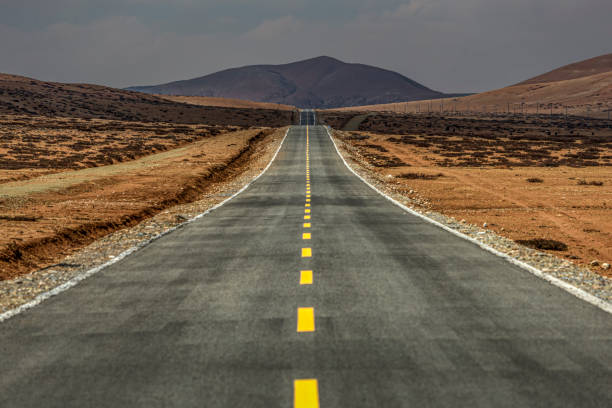 The national highway in Zada County The national highway in Zada County, Ali Prefecture, Tibet, China. middle of the road stock pictures, royalty-free photos & images