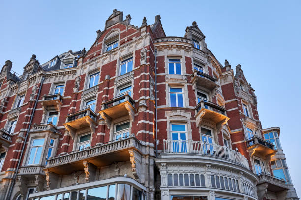 De L'Europe Amsterdam hotel facade at dusk, The Netherlands