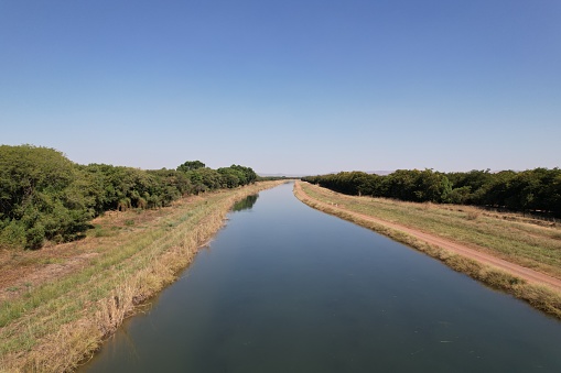 Drone photo of Irrigation channels at Kununurra, Western Australia