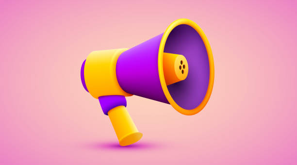 istock 3d megaphone speaker or loudspeaker bullhorn for announce promotion, megaphone 3d loud hailer mockup. 3d vector render for alert and announcement on isolated background. 1420972093