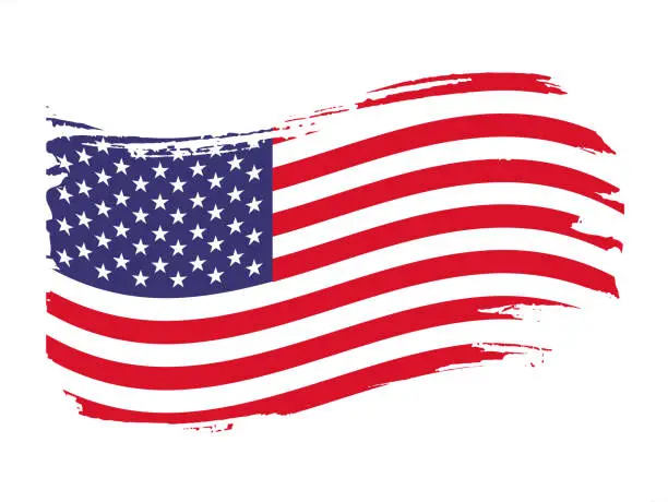 Vector illustration of US flag paint