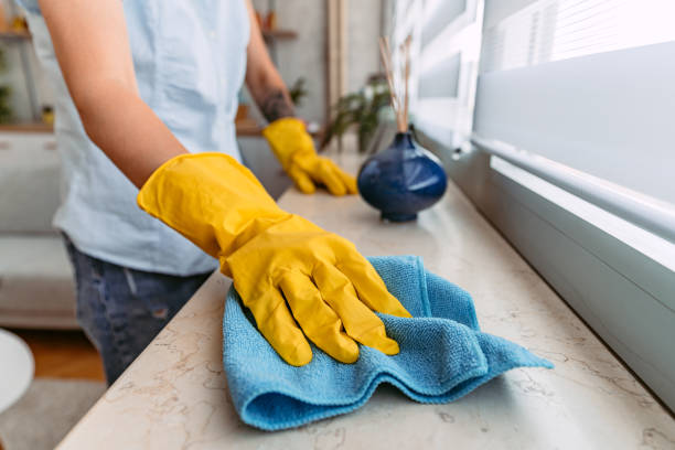 istock Senior Woman Cleaning The Window Sill Surface 1420974916