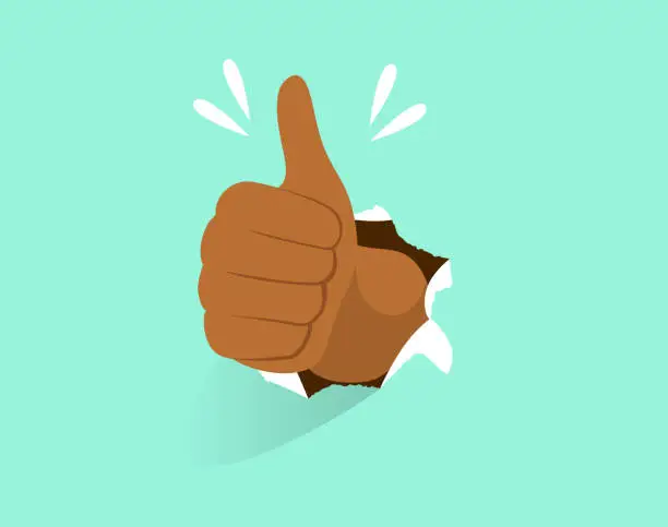 Vector illustration of Vector Hand Showing Thumb Up