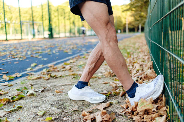 istock Man stretching for warming up after running or working out 1420979592