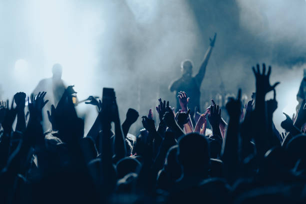 Concert crowd on a music concert stock photo