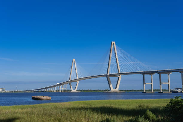 le pont arthur ravenel jr. à charleston, caroline du sud, états-unis - arthur ravenel photos et images de collection