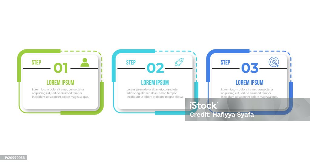 Three Key Steps Three Steps Infographics Banner Design Template Stock Illustration ...