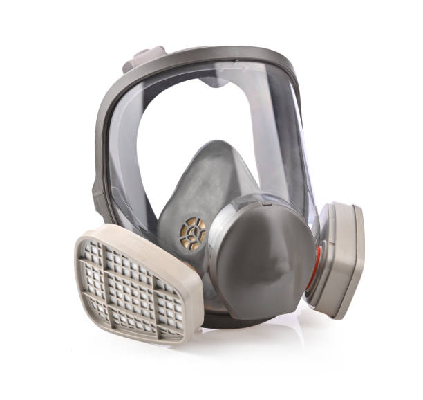 istock Gas mask, Chemical protective mask double filter on white background 1420992447