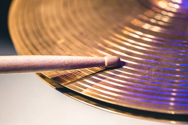 istock Close-up of drumsticks on a cymbal drum. 1420994123