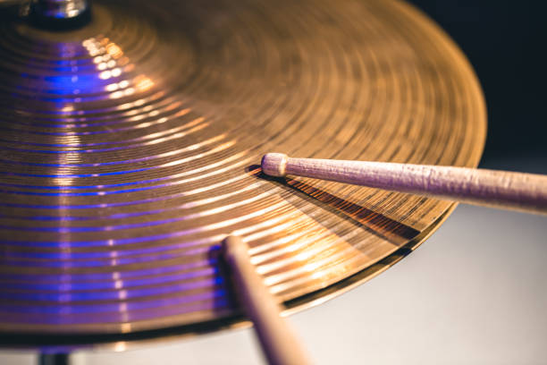 istock Close-up of drumsticks on a cymbal drum. 1420994125