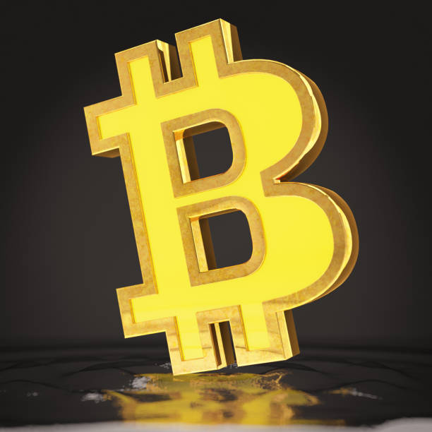 istock Neon Bitcoin Sign with Reflection Against Black Background 1420995200