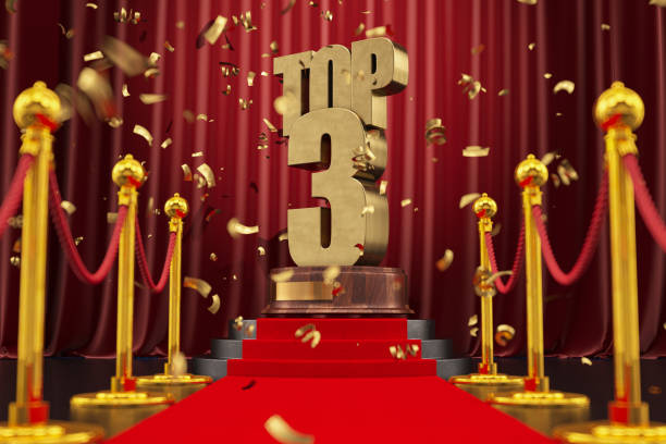 istock Top 3 Award Celebration with Red Carpet and Confetti 1420995756