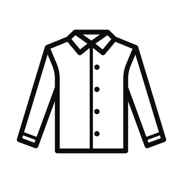 Vector illustration of Shirt vector black line icon isolated