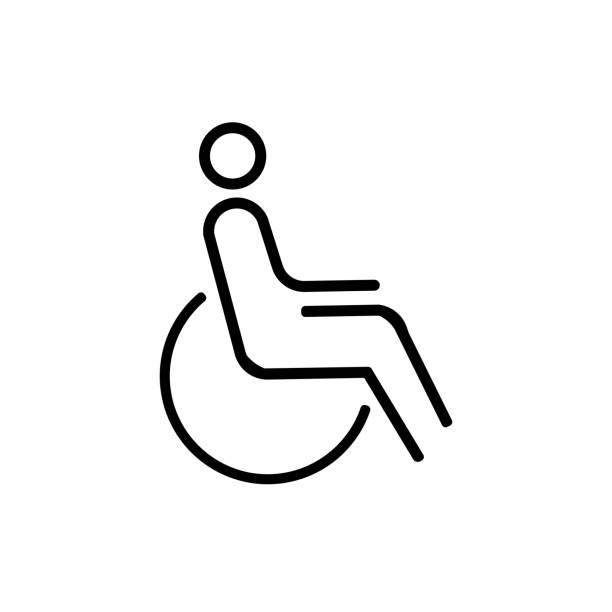 Handicapped person line icon. Modern, simple flat vector illustration for web site or mobile app. Vector Illustrations Handicapped person line icon. Modern, simple flat vector illustration for web site or mobile app. Vector Illustrations. handicap logo stock illustrations