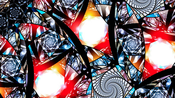 istock Colorful stained-glass abstract background 1421006380
