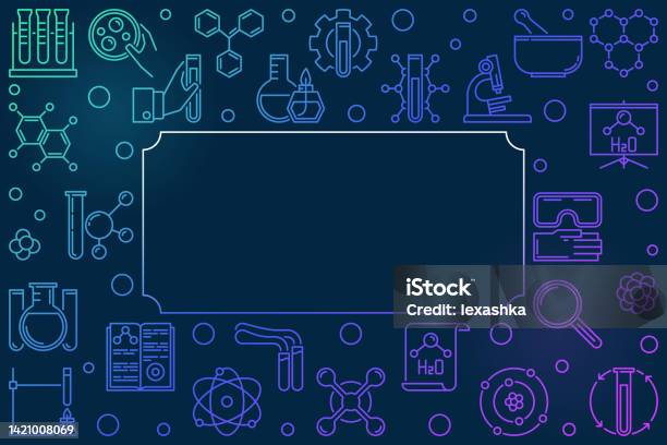 Horizontal Frame Science Chemistry Science Colorful Horizontal Frame Vector Illustration Stock ...