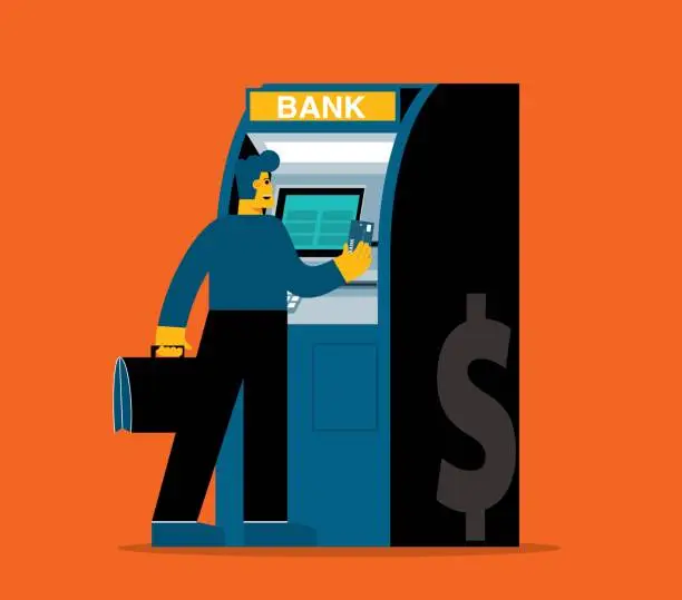 Vector illustration of ATM machine