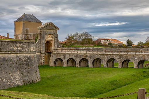 Town of St Martin de Re at the Atlantic Coast of France, a Vauban fortress and a Unesco World Heritage