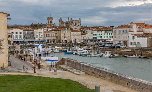 Town of St Martin de Re at the Atlantic Coast of France, a Vauban fortress and a Unesco World Heritage