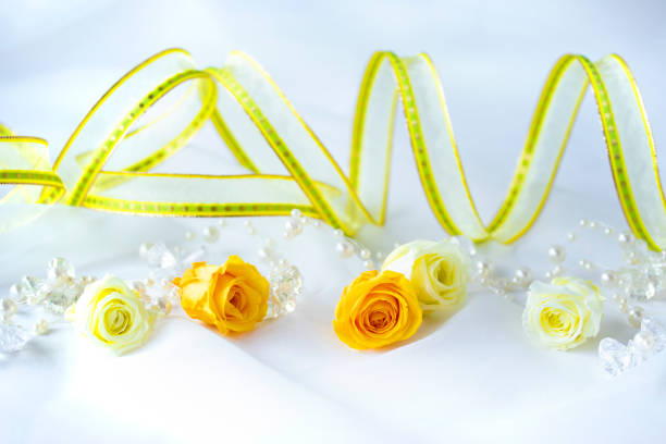 wedding rings and the flowers as nice decoration