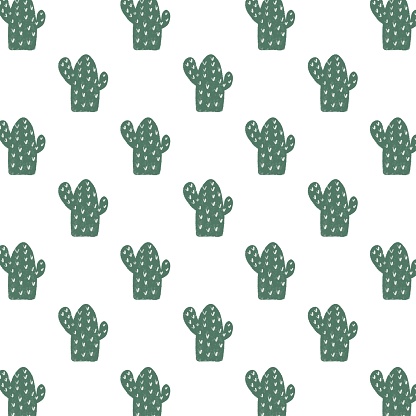 repeating pattern succulent or cactus plant. Vector illustration. Wallpaper, notebook cover, scrapbook and others