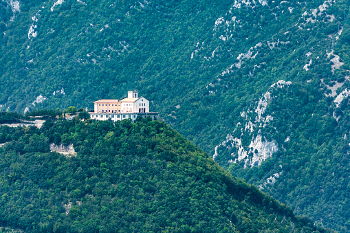 Sanctuary  of the Holy Savior, from Montella village, district Avellino Italy