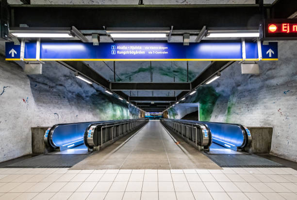 istock Travellators in Stockholm Underground System 1421023609