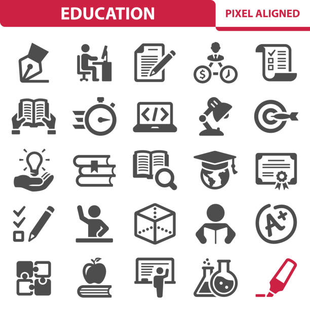 ilustrações de stock, clip art, desenhos animados e ícones de education icons. school, university, college icon set - report card illustrations