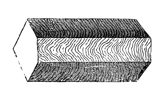 Antique illustration, geology: Basalt column