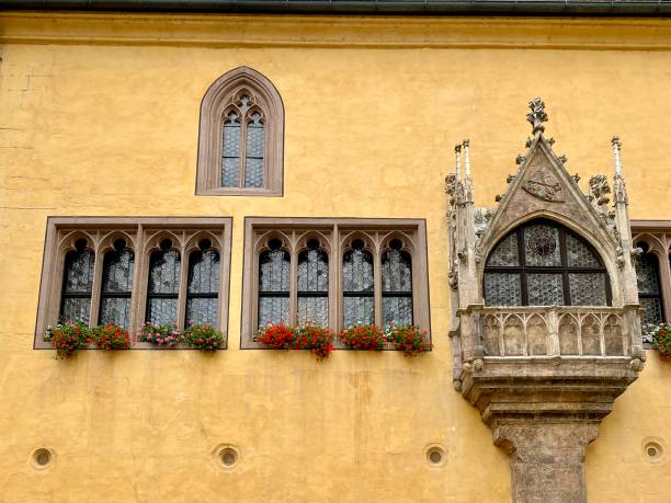 istock Windows in a medieval building in Regensburg in Germany 1421034655