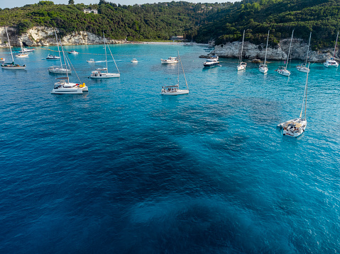 Aerial view of Antipaxos island near Corfu, Greece.