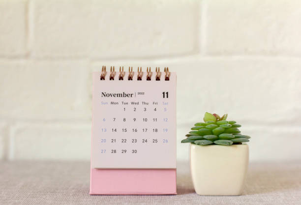 istock Hello, November.Calendar for November 2022 on the desktop. 1421035764