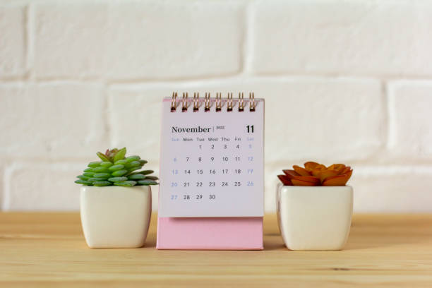 istock Hello, November.Calendar for November 2022 on the desktop. 1421035879