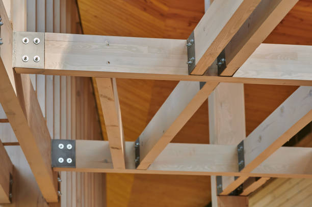 istock building from construction beams with metal brackets 1421039799