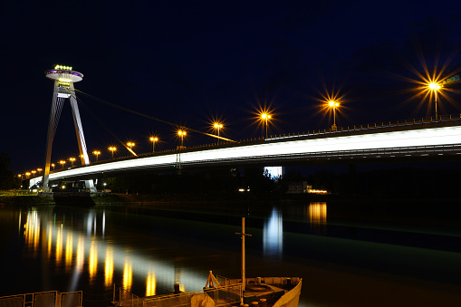 Bratislava, Slovakia - Aug 28, 2022:New bridge (Most SNP)