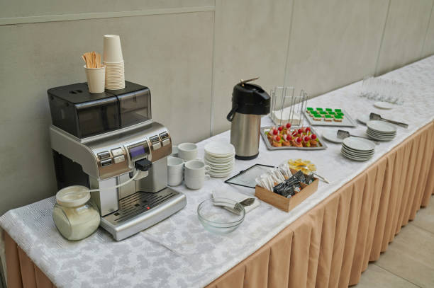 istock coffee set for a break at the event reception 1421042788