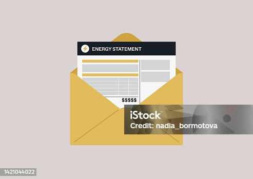 istock A blank paper electricity bill detailing a monthly energy consumption in a yellow envelope 1421044022