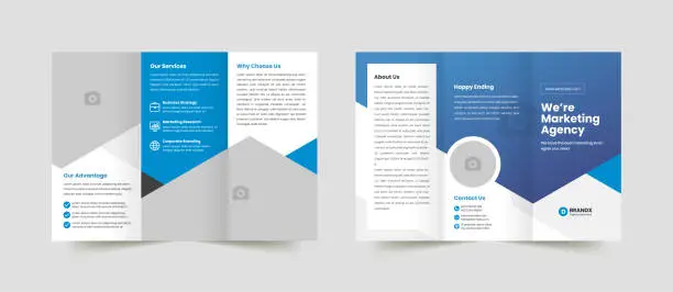 Vector illustration of Creative corporate business trifold brochure template with modern layout design a4 size