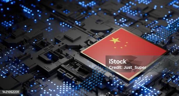 China Intelligence Computer Artificial Intelligence Quantum Computing Concept Brain And Cpu Chip ...