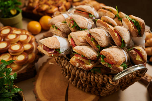 istock Panini with bacon and arugula and tomatoes with cheese 1421052329