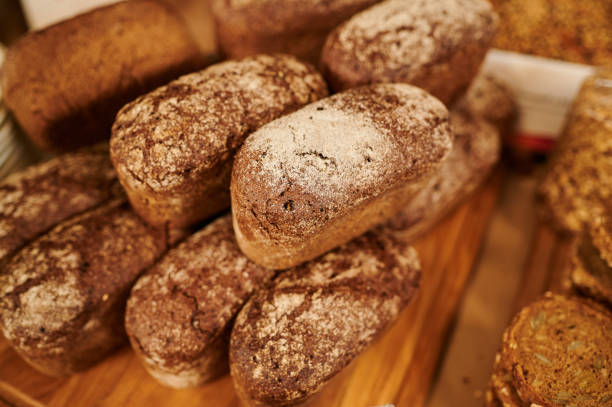 istock Freshly baked bread on the counter in a bakery 1421052350