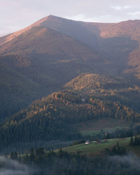 istock Morning landscape with mountain top view 1421055816
