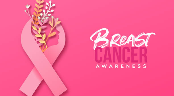 ilustrações, clipart, desenhos animados e ícones de câncer de mama conscientiza papel corte fita mulher - outubro rosa