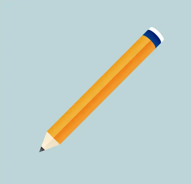 Vector illustration of Pencil flat vector illustration