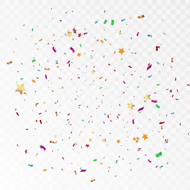 Vector illustration of Confetti on a transparent background.
