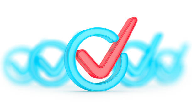 Unique check mark. Check marks in circle isolated on the white background. Checked or approve icon or correct choice sign. Vote concept.