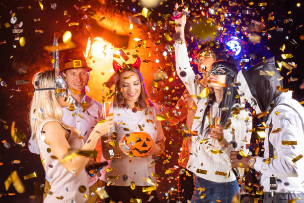 istock People dance at Halloween party 1421069121
