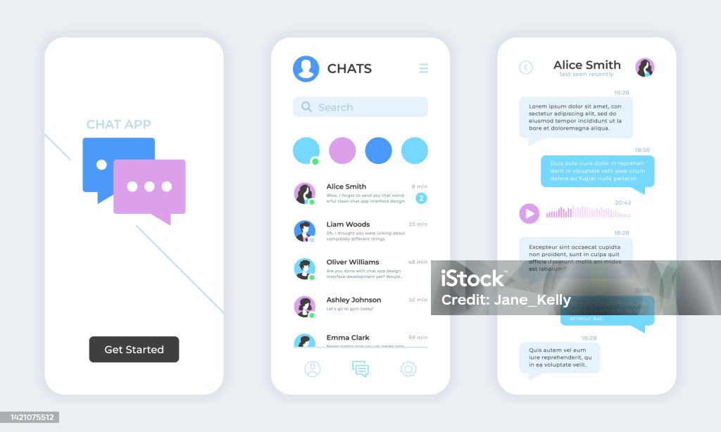 Chat App Text Messaging Mobile Application Ui Online Messaging Live ...